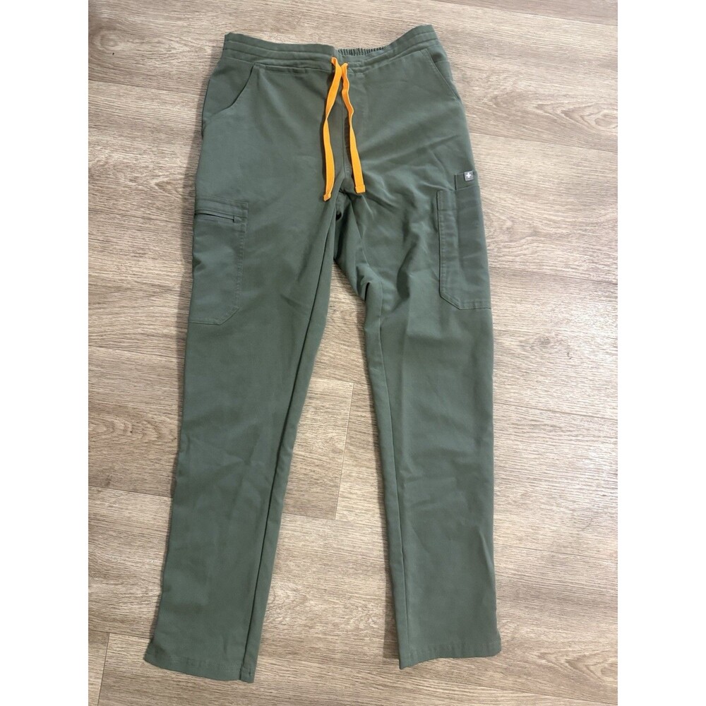 Figs Women's XS Green Technical Collection Scrubs Pants Orange Stretch Nurse